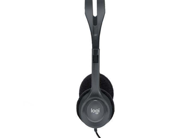 Logitech H110 Wired Stereo Headset with Microphone, 3.5mm Plug, Adjustable Headband, voice monitoring, USB, for window macOS ChromeOS all major...