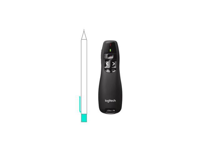 Logitech R400 Wireless Presenter, For basic slide navigation, button positioning by touch, 2 Laser, 640 to 660 nm (red), 2.4 GHz wireless, 10...