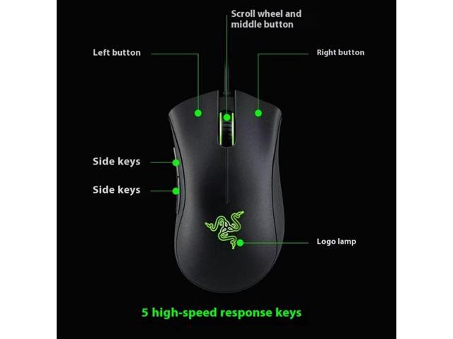 Fantech DeathAdder Essential Wired Gaming Mouse, Mechanical Switch,6400dpi,6 programmable buttons, Five High-speed Response Buttons, Black