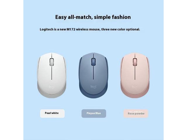 Logitech M172 Wireless Mouse, Office Home Symmetrical Mouse with Wireless Micro Receiver, Full Size, Clean Design, 1000dpi, 3 Buttons, For Windows...