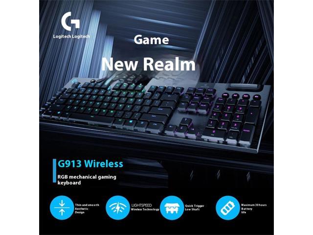 Logitech G913 LIGHTSPEED Wireless RGB Mechanical Gaming Keyboard, 104 keys, for Windows 8/macOS 10.11 /Linux/ChromeOS/Android 4.3 /iOS 10 or...