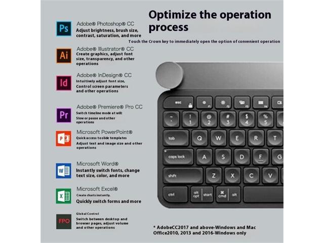 Logitech Craft Advanced Wireless Keyboard with Creative Input Dial and Backlit Keys, Quiet and Efficient, Aluminum, Windows/macOS/ChromeOS/iPadOS...
