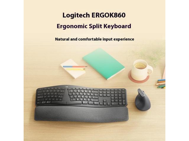 Logitech ERGO K860 Wireless Ergonomic Qwerty Keyboard - Split Keyboard, for business,Wrist Rest, Natural Typing, Stain-Resistant Fabric, Bluetooth...