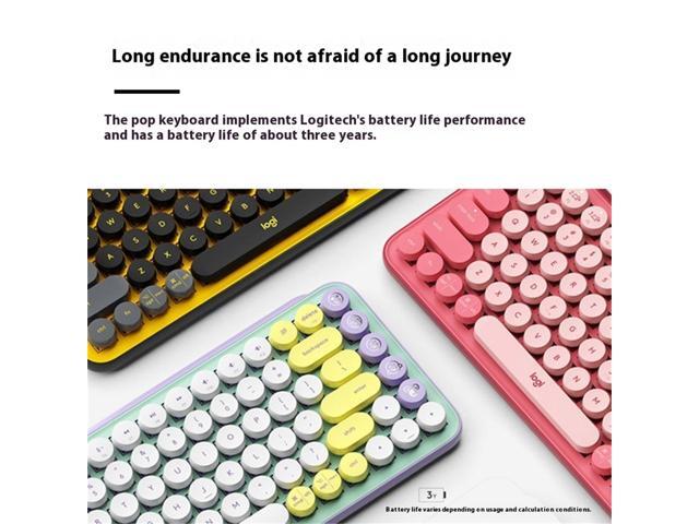 Logitech POP Keys Mechanical Wireless Keyboard with Customizable Emoji, Durable Compact Design, Bluetooth or USB Connectivity, Multi-Device, OS...