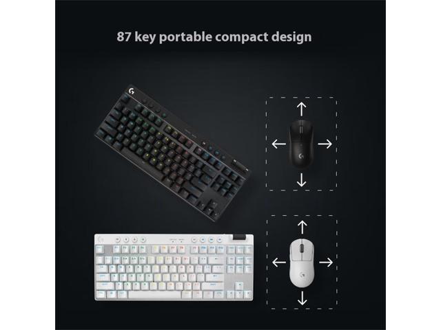 Logitech PRO X TKL LIGHTSPEED Wireless Gaming Keyboard,Tri-Mode Connectivity, Ultra-Portable Tenkeyless Design, LIGHTSYNC RGB, PBT keycaps, Linear...