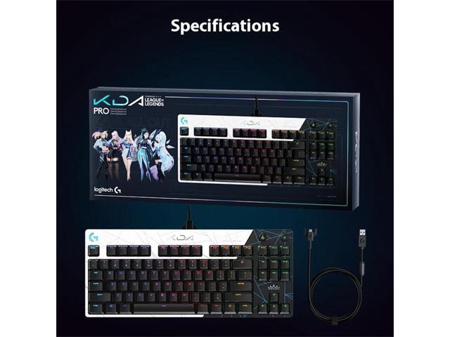 Logitech G PRO Wired Mechanical Gaming Keyboard KDA Limited Edition, GX BROWN, 87 Keys, Aluminum Top, LIGHTSYNC RGB, Detachable Cable, 12...
