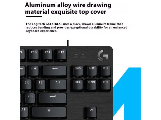 Logitech G412 TKL SE Mechanical Gaming Keyboard - Compact Backlit Keyboard with Flick Mechanical Switches, PBT Keycaps, 87 Keys, Windows and macOS...