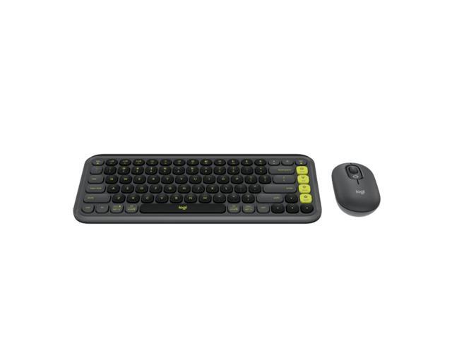 Logitech POP Icon Combo Wireless Bluetooth Keyboard and Mouse Set, Padded Palm Rest, Wave for Windows/macOS/USB/ChromeOS/Linux, Black