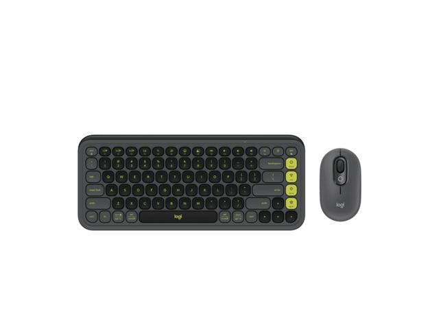 Logitech POP Icon Combo Wireless Bluetooth Keyboard and Mouse Set, Padded Palm Rest, Wave for Windows/macOS/USB/ChromeOS/Linux, Black