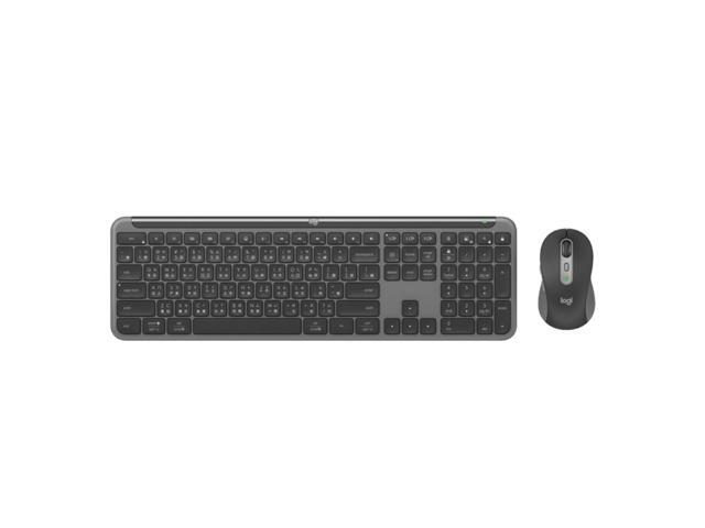 Logitech MK950 Wireless Bluetooth Keyboard and Mouse Kit, Padded Palmrest, Wave for Windows/macOS/USB/ChromeOS/Linux, Black