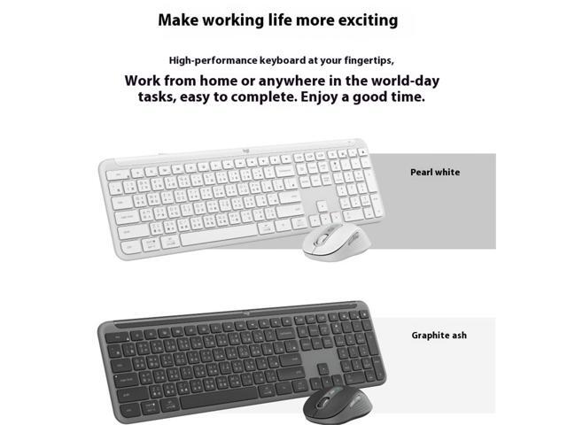 Logitech MK950 Wireless Bluetooth Keyboard and Mouse Kit, Padded Palmrest, Wave for Windows/macOS/USB/ChromeOS/Linux, Black