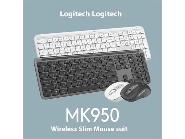 Logitech MK950 Wireless Bluetooth Keyboard and Mouse Kit, Padded Palmrest, Wave for Windows/macOS/USB/ChromeOS/Linux, Black