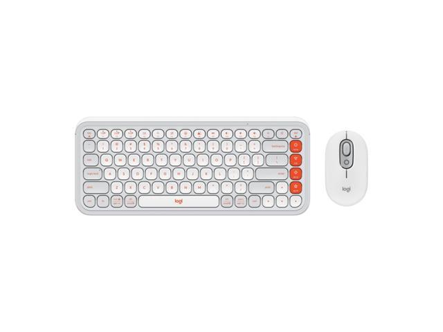 Logitech POP Icon Combo Wireless Bluetooth Keyboard and Mouse Set, Padded Palm Rest, Wave for Windows/macOS/USB/ChromeOS/Linux, White