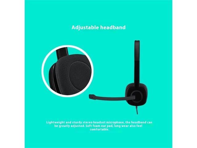 Logitech H151 Wired Headset, Analog Stereo Headphones with Rotating Noise-Cancelling Microphone, 3.5 mm Audio Jack, In-Line Controls,...