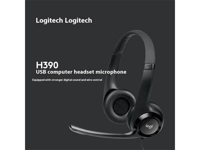 Logitech H390 Wired Headset for PC/Laptop, Stereo Headphones with Noise Cancelling Microphone, USB-A, in-Line Controls for Video Meetings, Music,...