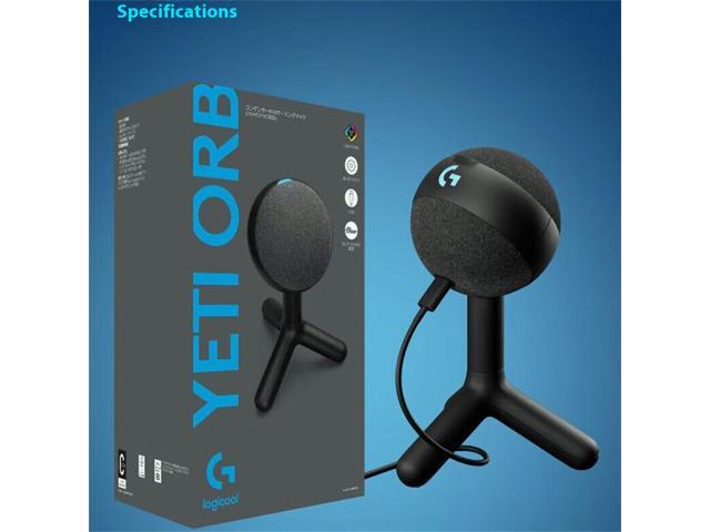 Logitech G Yeti Orb Condenser RGB Gaming Microphone, with LIGHTSYNC, USB Mic for Streaming, Cardioid, USB Plug and Play for PC/Mac - black