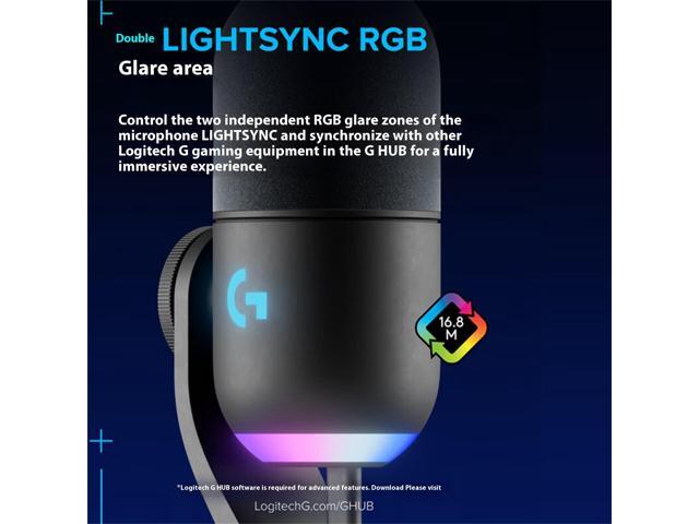 Logitech G Yeti GX Dynamic RGB Gaming Microphone, Podcast with LIGHTSYNC, Blue VO!CE, G HUB Control, Supercardioid, USB Plug and Play on PC/Mac -...