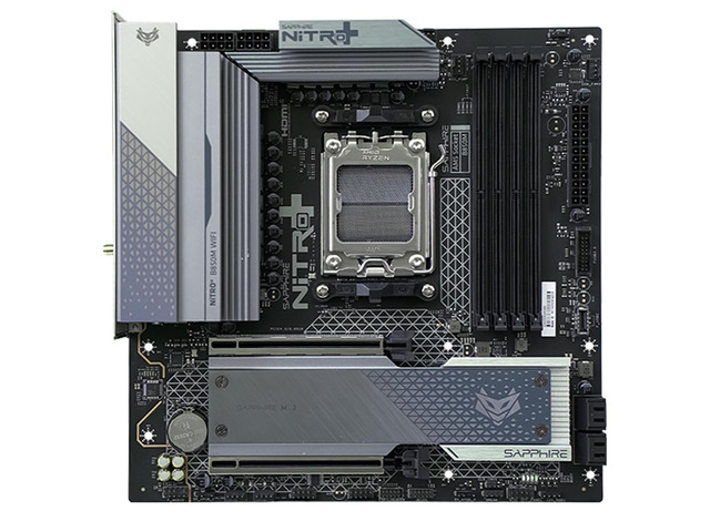 Sapphire Tech NITRO+ B850M WIFI Motherboard, Desktop Motherboard, for AMD Razorback 9000/8000/7000 Series Processors, WIFI6+ Bluetooth 5, AMD B850,...