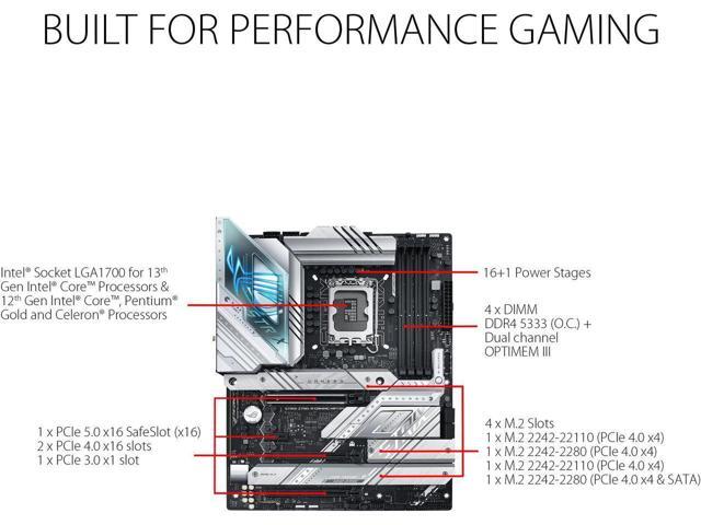 ASUS ROG Strix Z790-A Gaming WiFi D4 LGA1700(Intel 14th& 13th & 12th Gen) ATX gaming motherboard(16+1 power stages,DDR4,4xM.2 slots, PCIe 5.0,WiFi...