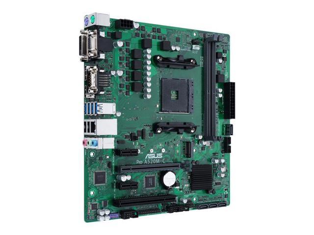 ASUS PRO A520M-C/CSM business Motherboard - AMD Chipset - Micro ATX - AMD AM4 socket supports AMD Ryzen 5000 series/5000 G series/4000 G...