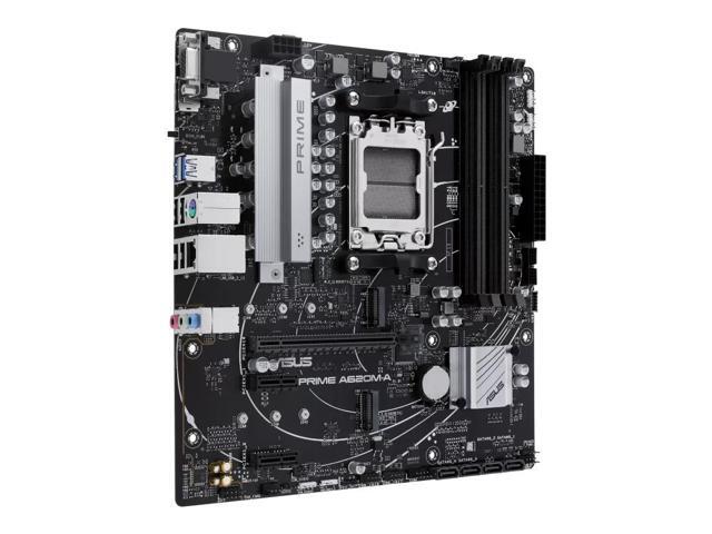 ASUS PRIME A620M-A Motherboard, AMD AM5 micro-ATX, DDR5, PCIe 4.0, Dual M.2, DisplayPort/HDMI/VGA, USB 3.2 Gen 1 Ports, SATA 6 Gbps, BIOS...