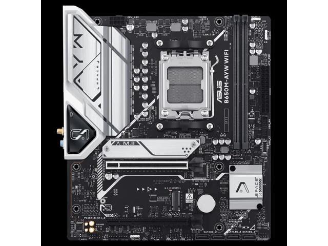 B650M-AYW WIFI AMD B650 Micro-ATX motherboard supports DDR5,AM5,PCIe 5.0 M.2 support,HDMI,Realtek 2.5Gb Ethernet,Wi-Fi 6,rear USB 10Gbps ports,SATA...