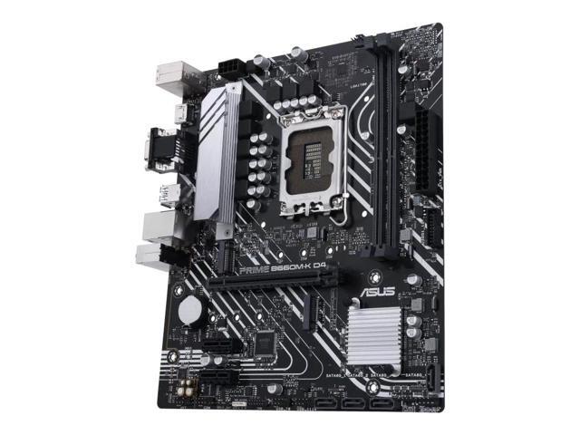 ASUS PRIME B660M-K D4-CSM Intel B660 (LGA 1700) mATX motherboard with PCIe 4.0, 2 M.2 slots, DDR4, HDMI, D-Sub, Realtek 1G Wired LAN, Front USB...