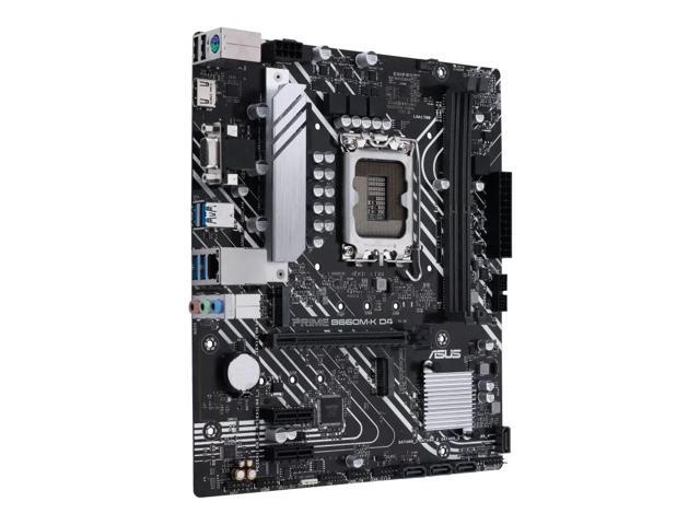 ASUS PRIME B660M-K D4-CSM Intel B660 (LGA 1700) mATX motherboard with PCIe 4.0, 2 M.2 slots, DDR4, HDMI, D-Sub, Realtek 1G Wired LAN, Front USB...
