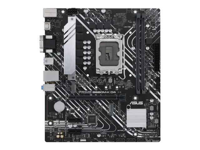 ASUS PRIME B660M-K D4-CSM Intel B660 (LGA 1700) mATX motherboard with PCIe 4.0, 2 M.2 slots, DDR4, HDMI, D-Sub, Realtek 1G Wired LAN, Front USB...