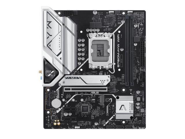 ASUS B760M-AYW WIFI, Intel B760 LGA 1700 mATX motherboard, PCIe 4.0, PCIe 4.0 M.2 slots, DDR5, Realtek 2.5Gb Ethernet, WiFi 6, HDMI, SATA 6 Gbps,...