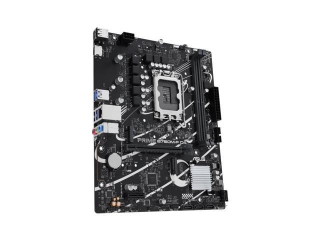 ASUS PRIME B760M-F D4, Intel B760 LGA 1700 micro-ATX motherboard, PCIe 4.0, two PCIe 4.0 M.2 slots, DDR4, Realtek 1Gb Ethernet, HDMI, SATA 6 Gbps,...