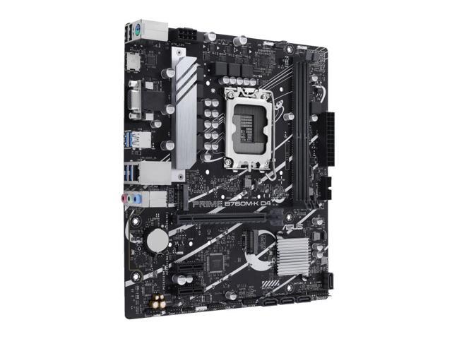 ASUS Prime B760M-K D4-CSM, Intel B760 LGA 1700 mATX motherboard PCIe 4.0, DDR4, Realtek 2.5Gb Ethernet, SATA 6 Gbps, USB 3.2 Gen 1, Aura Sync
