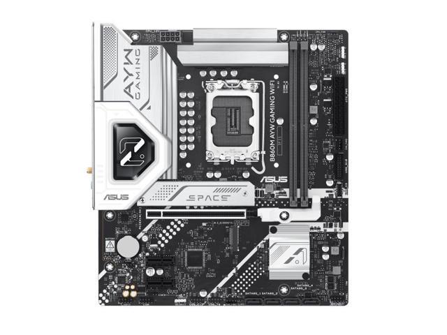 ASUS B860M AYW GAMING WIFI Intel B860 LGA1851 micro-ATXmotherboard, DDR5 slots, PCle 4.0, front USB 5GbpsType-c, 2 x M.2 slots, M.2 Q. Latch, PCle...