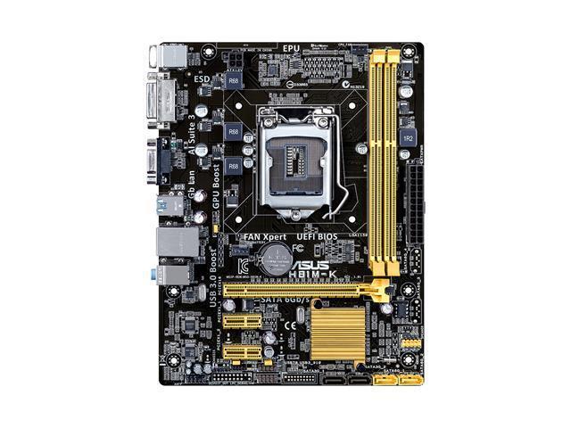 ASUS H81M-K Micro-ATX H81 LGA1150, UEFI BIOS, superb integrated graphics performance unique USB 3.0 performance,1 x PCIe x16 expansion card slot, 2...