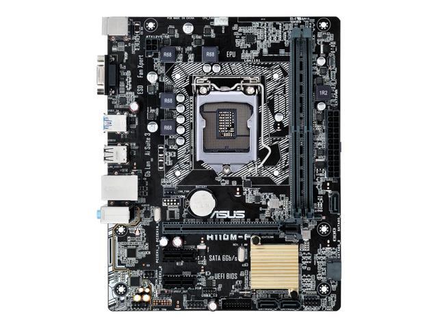 ASUS H110M-F Great-value micro-ATX H110 LGA1151, 5X Protection II for dependable stability, gaming audio and DDR4 support