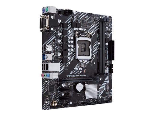 ASUS PRIME H410M-K Intel H410 (LGA 1200) mic-ATX motherboard with DDR4 support, DVI, D-Sub, USB 3.2 Gen 1 ports, SATA 6 Gbps, COM header