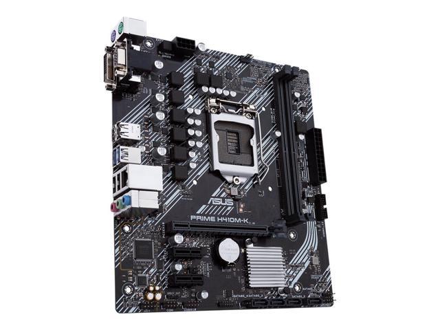 ASUS PRIME H410M-K Intel H410 (LGA 1200) mic-ATX motherboard with DDR4 support, DVI, D-Sub, USB 3.2 Gen 1 ports, SATA 6 Gbps, COM header