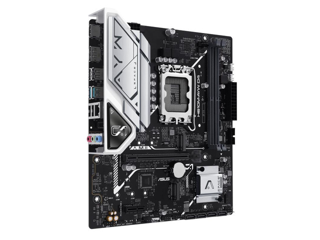 ASUS H610M-AYW D4 Intel H610 (LGA 1700) mATX motherboard with PCIe 4.0, DDR4, two PCIe 3.0 M.2 slots, Intel 1Gb Ethernet, DisplayPort, SATA 6...