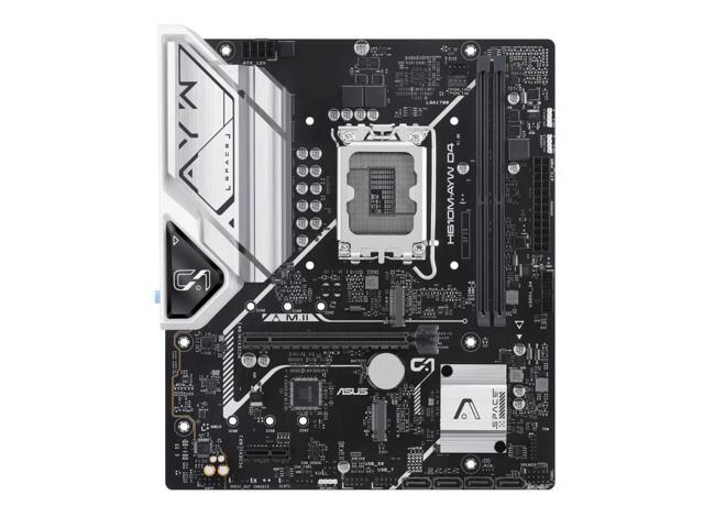ASUS H610M-AYW D4 Intel H610 (LGA 1700) mATX motherboard with PCIe 4.0, DDR4, two PCIe 3.0 M.2 slots, Intel 1Gb Ethernet, DisplayPort, SATA 6...