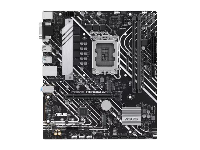 ASUS PRIME H610M-A Intel H610 (LGA 1700) mATX motherboard with DDR5, dual M.2 slots, Intel 1Gb Ethernet, DisplayPort,USB 3.2 Gen 2 ports,...