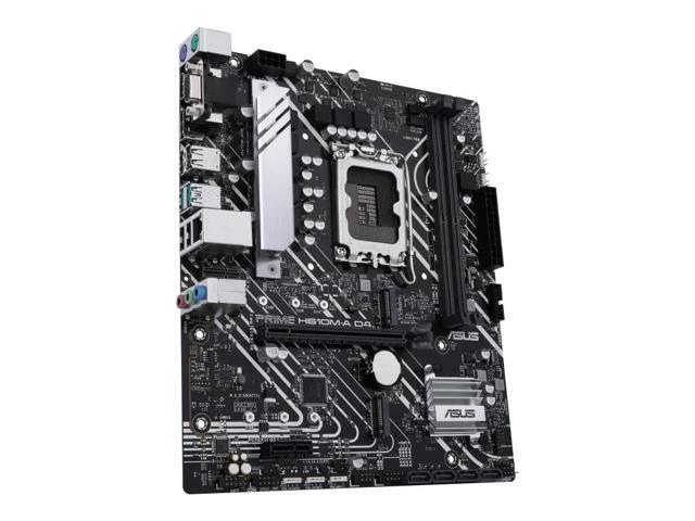 ASUS PRIME H610M-A D4-CSM Intel H610 (LGA 1700) micro ATX motherboard PCIe 4.0, dual M.2 slots up to 32Gbps, Intel 1 Gb Ethernet, DisplayPort,SATA...