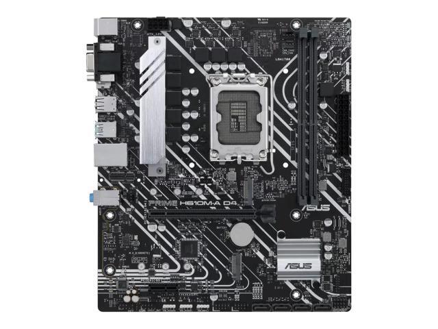 ASUS PRIME H610M-A D4-CSM Intel H610 (LGA 1700) micro ATX motherboard PCIe 4.0, dual M.2 slots up to 32Gbps, Intel 1 Gb Ethernet, DisplayPort,SATA...