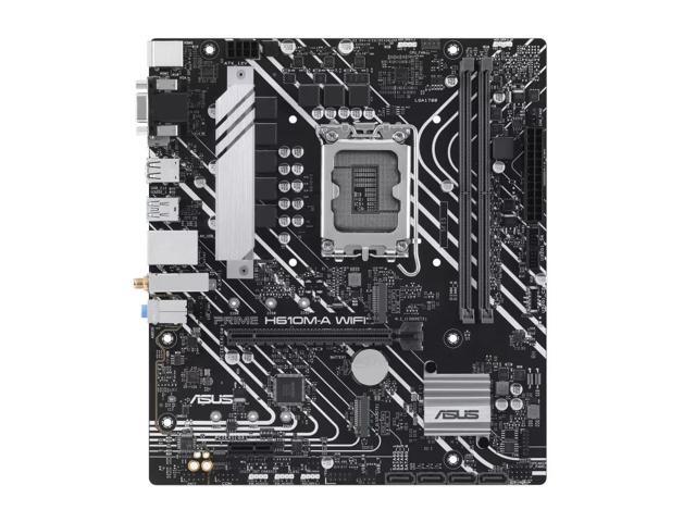 ASUS PRIME H610M-A WIFI Intel H610 (LGA 1700) mATX motherboard with DDR5, dual M.2 slots, Intel 1Gb Ethernet, WIFI 5,DisplayPort, USB 3.2 Gen 2...
