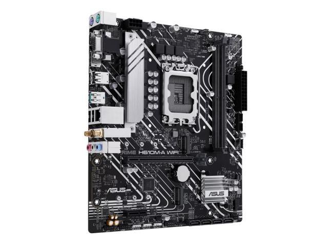 ASUS PRIME H610M-A WIFI Intel H610 (LGA 1700) mATX motherboard with DDR5, dual M.2 slots, Intel 1Gb Ethernet, WIFI 5,DisplayPort, USB 3.2 Gen 2...