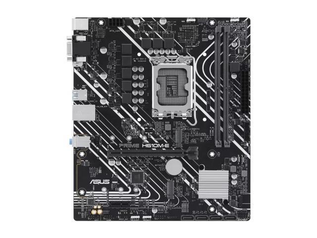 ASUS PRIME H610M-E Intel H610 (LGA 1700) mATX motherboard PCIe 4.0, dual M.2 slots, DDR5, Realtek 1Gb Ethernet, DisplayPort,VGA, SATA 6 Gbps,...