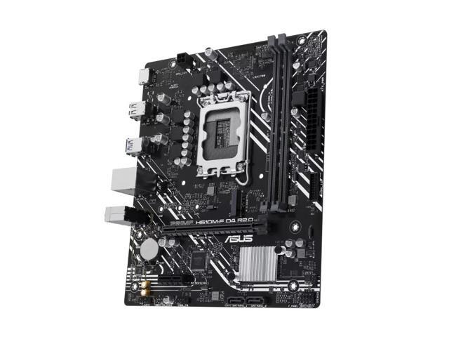 ASUS PRIME H610M-F D4 R2.0 Intel H610 (LGA 1700) micro-ATX motherboard PCIe 4.0, DDR4, M.2 slot, Realtek 1Gb Ethernet, HDMI, SATA 6 Gbps, USB 5Gbps...