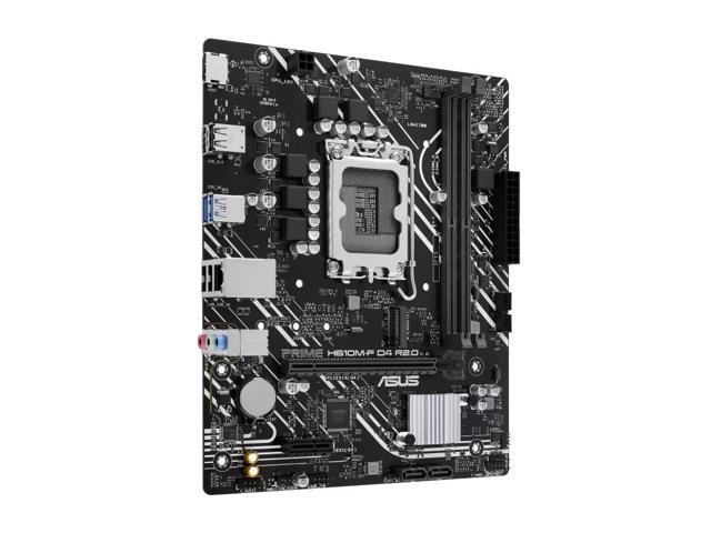 ASUS PRIME H610M-F D4 R2.0 Intel H610 (LGA 1700) micro-ATX motherboard PCIe 4.0, DDR4, M.2 slot, Realtek 1Gb Ethernet, HDMI, SATA 6 Gbps, USB 5Gbps...