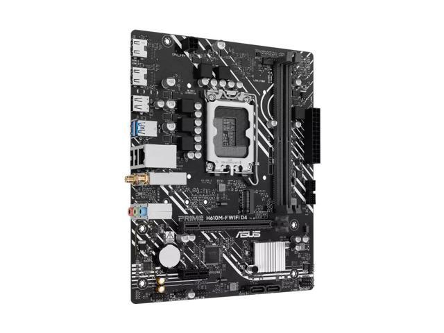 ASUS PRIME H610M-F WIFI D4 Intel H610 (LGA 1700) micro-ATX motherboard PCIe 4.0, DDR4, 2 x HDMI, WiFi 6, Realtek 1Gb Ethernet, M.2 slot, SATA 6...