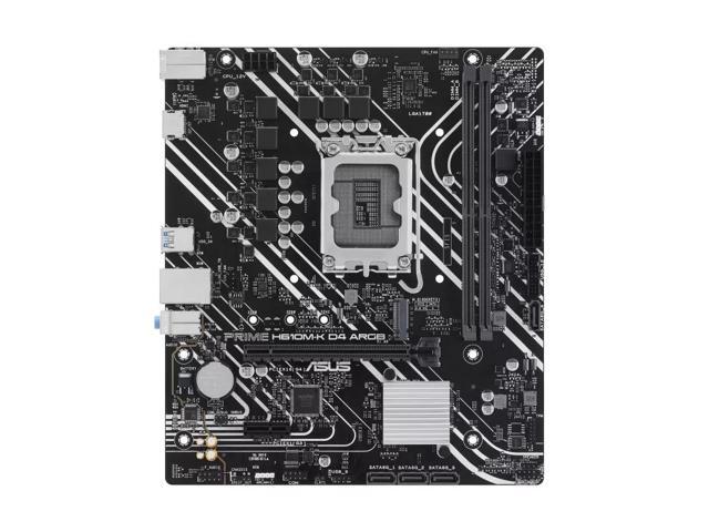 ASUS PRIME H610M-K D4 ARGB-CSM Intel H610 (LGA 1700) micro-ATX motherboard DDR4, PCIe 4.0, M.2 slot, Realtek 1 Gb Ethernet, Two-Way AI Noise...