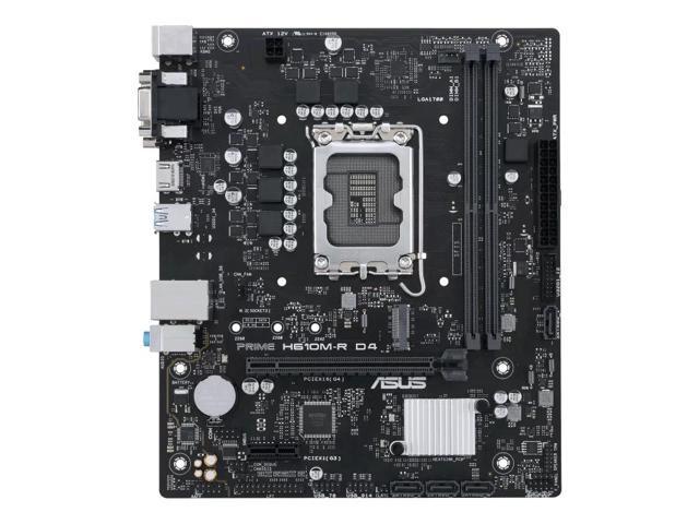 ASUS PRIME H610M-R D4 Intel H610 (LGA 1700) micro-ATX motherboard with DDR4, PCIe 4.0, M.2 slot, Realtek 1 Gb network card,USB 3.2 Gen 1 interface,...